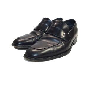 GUCCI グッチ ITALY製 ローファー ビジネスシューズ 革靴 レザーシューズ ブラック 黒 メンズ 41.5E (ma)