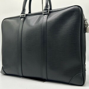 現行型◆極美品 ルイヴィトン Louis Vuitton ビジネスバッグ ブリーフケース ポルトドキュマン エピ ヴォワヤージュ ブラック 黒 メンズ 鞄