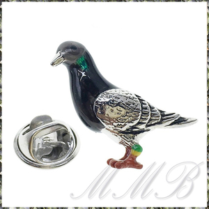 [BROOCH] Lapel Pin Real Pigeon ビューティフル エナメル彩色 ピジョン 鳩 (ハト) ハイ クオリティ 襟 PINS ピン ブローチ 【送料無料】