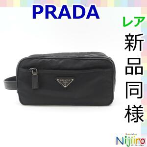 【ほぼ新品】プラダ　PRADA ナイロン　テスート セカンドバッグ　トラベルバッグ 小物入れ　ポーチ コスメ　化粧ポーチ ブラック　黒　1560