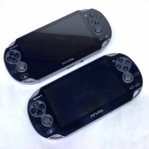 A♪ SONY ソニー PS Vita 2台まとめ セット PCH-1100 3G/Wi-Fiモデル 本体 ブラック PlayStation Vita ジャンク 