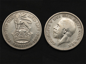 【イギリス】 1928 シリング Shilling 銀貨 シルバー 0032