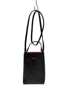 FURLA◆ショルダーバッグ/レザー/BLK