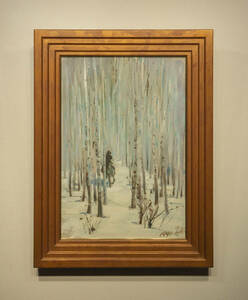 吴敏 1990年作 雪景 油画 額装 真作保証 中国 近現代絵画 現代美術