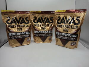 B0236 未開封品 健康食品 ザバス ホエイ プロテイン 100 980g×3袋 リッチショコラ味 SAVAS WHEY PROTEIN 100