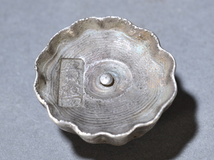  ▽鴻▽中国銀貨・純銀彫・花形五両銀錠 時代物 中国古美術 骨董品