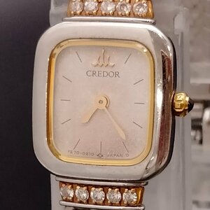 セイコー Seiko 腕時計 動作品 1E70-5130（クレドール 10Pダイヤ） レディース 1176596