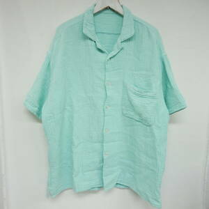 【1円】未使用 国内正規 Porter Classic ポータークラシック 22SS SASHIKO LINEN PREMIUM S/S SHIRT 刺し子 リネンシャツ 定価55000円 L