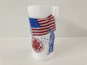 フェデラル ミルクガラス タンブラー アメリカ USA 自由の女神 星条旗 ヴィンテージ vintage federal ビンテージ [fe-716]