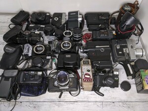 24M05-53N: 【フィルムカメラ】 レンズ　8ミリカメラ他いろいろまとめて　OLYMPUS　Canon　MINOLTA