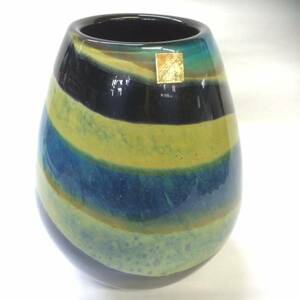 ◆うつわ屋◆懐かしの昭和レトロ★手造り吹きガラス花瓶BLG