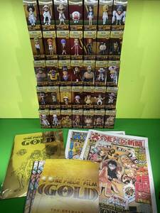 ワンピース ワールド コレクタブルフィギュア FILM GOLD vol.1〜5全35体セット！他 新聞、映画鑑賞特典付き新品、未開封