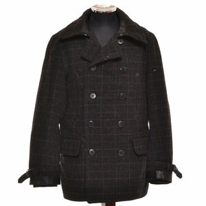 ◆501540 Nigel Cabourn ナイジェルケーボン ◆ウールツイード ピーコート MILITARY PEA COAT サイズ50 定価94,600円 メンズ ブラック