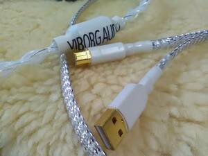 Viborg Audio spec 美しすぎる美音サウンド☆ Sterling Silver USB 2.0ケーブル A-Bポート 1.0m 未使用品
