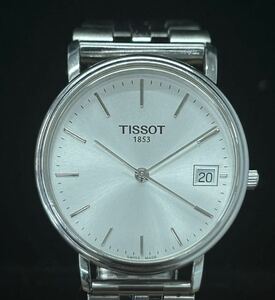 TISSOT T870/970 SKO-JA メンズ腕時計 クォーツ デイト シルバー文字盤 QZ 銀色 時間調整可能 0002F