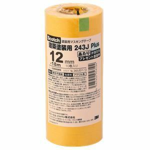 【新品】（まとめ）3M スコッチ マスキングテープ243J 塗装用 12mm×18m 243JDIY-12 1パック（10巻） 【×10セット】