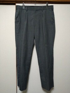 《B25》【夏物制服ズボン】W82 グレンチェック ワンタック スラックス