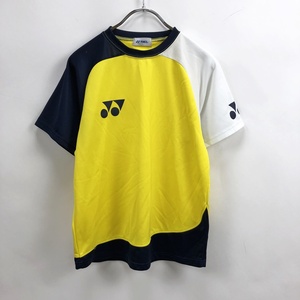 YONEX/ヨネックス 半袖Tシャツ スポーツウェア ロゴ イエロー ネイビー サイズS卓球テニスバドミントン