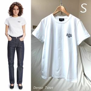 S 新品 A.P.C. アーペーセー 定番 刺繍 ロゴ Denise Tシャツ 定1.54万 白 ホワイト レディース APC 厚手 2023SS 半袖 ミニロゴ 送料無料