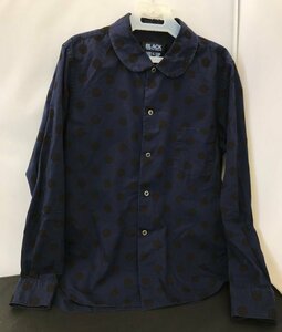 BLACK COMME des GARCONS ラウンドカラー 長袖ブラウス シャツ サイズ：L ドット 1L-B008 ブラックコムデギャルソン (管理番号：059103)