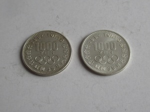 A712　1964年　東京オリンピック記念　1000円銀貨　記念硬貨 　昭和39年　二枚