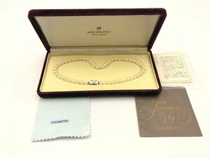 □△ MIKIMOTO 真珠 ネックレス パール ミキモト SV 6.5-6.7ｍｍ 珠 全長約38㎝ アクセサリー