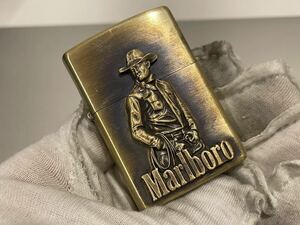 1円 ZIPPO ライター マルボロ Marlboroジッポ Zippoオイルライター真鍮製 中古品 喫煙グッズ ジッポー 火花確認済R67587