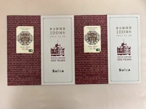 【1円スタート！】東京駅 100周年記念 Suica 未使用（初期チャージ1500残高確認済み）台紙付