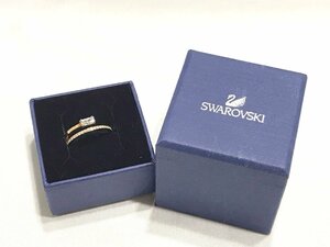 ■【YS-1】 スワロフスキー Swarovski ■ クリスタル ラインストーン リング 指輪 ■ ゴールド系 × クリア 12号 【同梱可能商品】■D