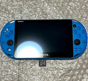 〈良品・画面無傷・新型〉PS vita PCH -2000ZA23 アクアブルー 本体＋メモリーカード PlayStation プレイステーション