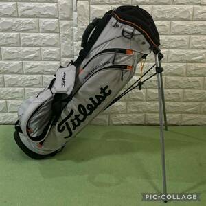 スタンドキャディバッグ(CB)☆人気ゴルフメーカー☆Titleist(タイトリスト)☆ホワイト＆ブラック＆オレンジ☆スタンド式☆5分割