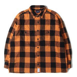 DESCENDANT ディセンダント シャツ サイズ:3 19AW バッファローチェック フランネルシャツ VANNING CHECK LS SHIRT オレンジ ブラック