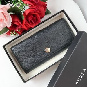 s642 フルラ 長財布 レザー 黒ブラック FURLA