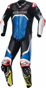 サイズ US 46 / EU 56 - ブラック/ブルー/イエローフローレセント - ALPINESTARS アルパインスターズ GP Tech スーツ v4