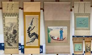 掛軸　その3　6本　検：水墨画　日本画　骨董　アンティーク　旧家蔵出し　中国　唐物　古美術