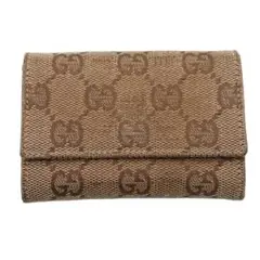 GUCCI グッチ GGキャンバス コインケース キャンバス ベージュ ブラウン