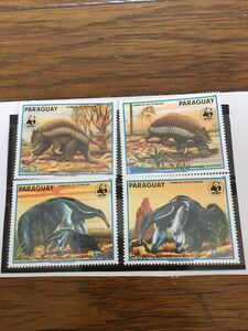 パラグアイ共和国、PRY・PY（PG）/中南米、1988年、動物 切手、4枚セット
