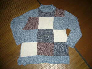 29-89♂：McGREGOR マクレガー　ハイネック　長袖　セーター　size.M　色.青ベース　1990年代タグ 30年以上前　vintage
