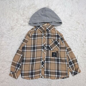 【送料無料】ANAP KIDS　アナップキッズ　長袖　シャツ　羽織り　L　125－135㎝　チェック　キッズ　子供服