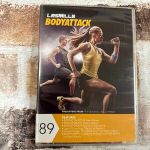 89　★レスミルズ★Lesmills★DVD★CD★中古品★BodyAttack★ボディアタック89　★英語コレオノート★箱に傷有★汚れあり★再生確認済★3点