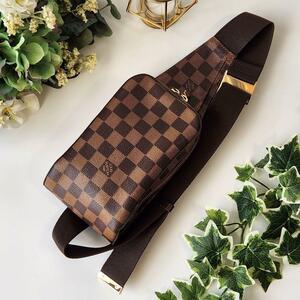 美品 LOUISVUITTON ルイヴィトン N51994 ダミエ ジェロニモス ショルダー ボディーバッグ ウエストポーチ レザー 本革 ブラウン