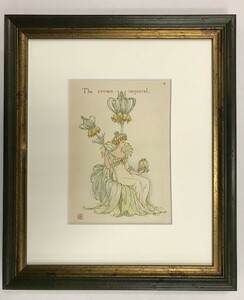 【特価】　≪　　ウォルター　クレイン　　≫　 オリジナルリトグラフ【石版画】　　FLOWERS　FROM　SHAKESPEARES　GARDEN　Ⅷ　 1906年