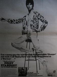 DAVID BOWIE 『ZIGGY STARDUST』／BRIDGET ST. JOHN 『THANK YOU FOR ...』◎稀少アルバム広告◎『MELODY MAKER』原紙[1972年]