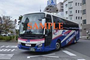 D-19【バス写真】L版６枚　西日本JRバス　エアロエース　高松エクスプレス大阪号　高松駅