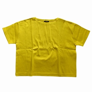 美品 ジャーナルスタンダード JOURNAL STANDARD ボートネック オーバーサイズ Tシャツ カットソー コットン 黄色 イエロー レディース