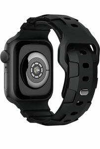 Apple watch バンド 42/44/45/49mm シリコンバンド アップルウォッチベルト スポーツバンド 長さ調整可能 高品質　黒
