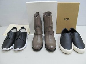 １円 レザーシューズ　　UGG 黒　サイズ25cm FTSX　 ベージュ 　サイズ39　MORABITO　黒　サイズL　３点　まとめて