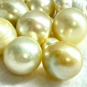 ［ゴールデンパール9点おまとめ］A 50g/250ct 約17-19mm珠 pearl パール 南洋白蝶 本真珠 jewelry 裸石 宝石 golden pearl