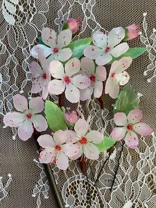ハンドメイド ヘアアクセサリー かんざし50 桃の花