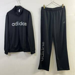 adidas ジャージセットアップ トラックジャケット トラックパンツ プリントロゴ ラメ 刺繍ロゴ 黒 上質 アディダス【送料一律/同梱可能】M